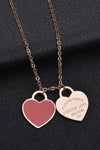 Heart Pendant Stainless Steel Necklace Red Rose Gold One Size Necklaces - Tophatter Daily Deals