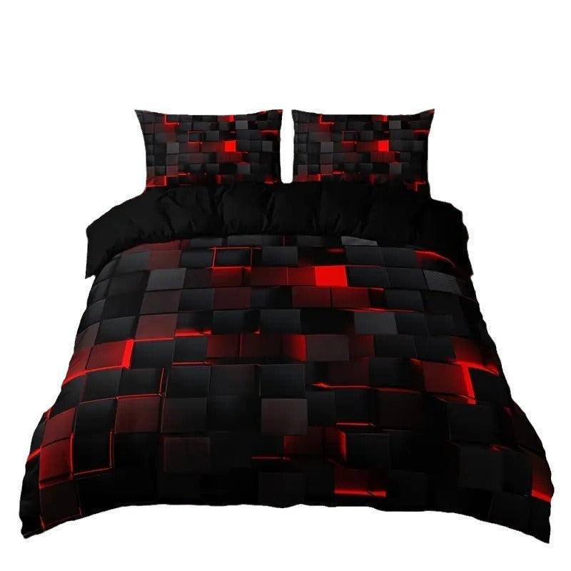 Abstract Grid Series Quilt Cover Digital Printing Bedding 0 - Tophatter Daily Deals