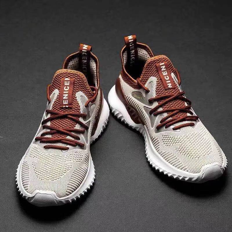 Breathable Mesh Shoes, Mesh Shoes, Men's Shoes, Flying Woven Fashion Casual Shoes Khaki 0 - Tophatter Daily Deals