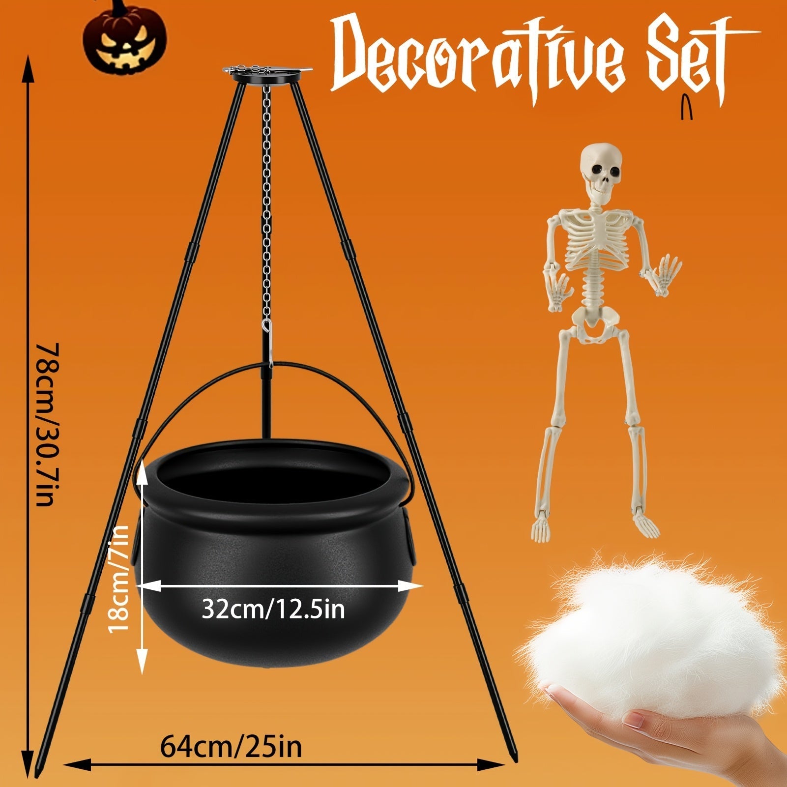 Patio Halloween Witch Cauldron Set Halloween - Tophatter Daily Deals