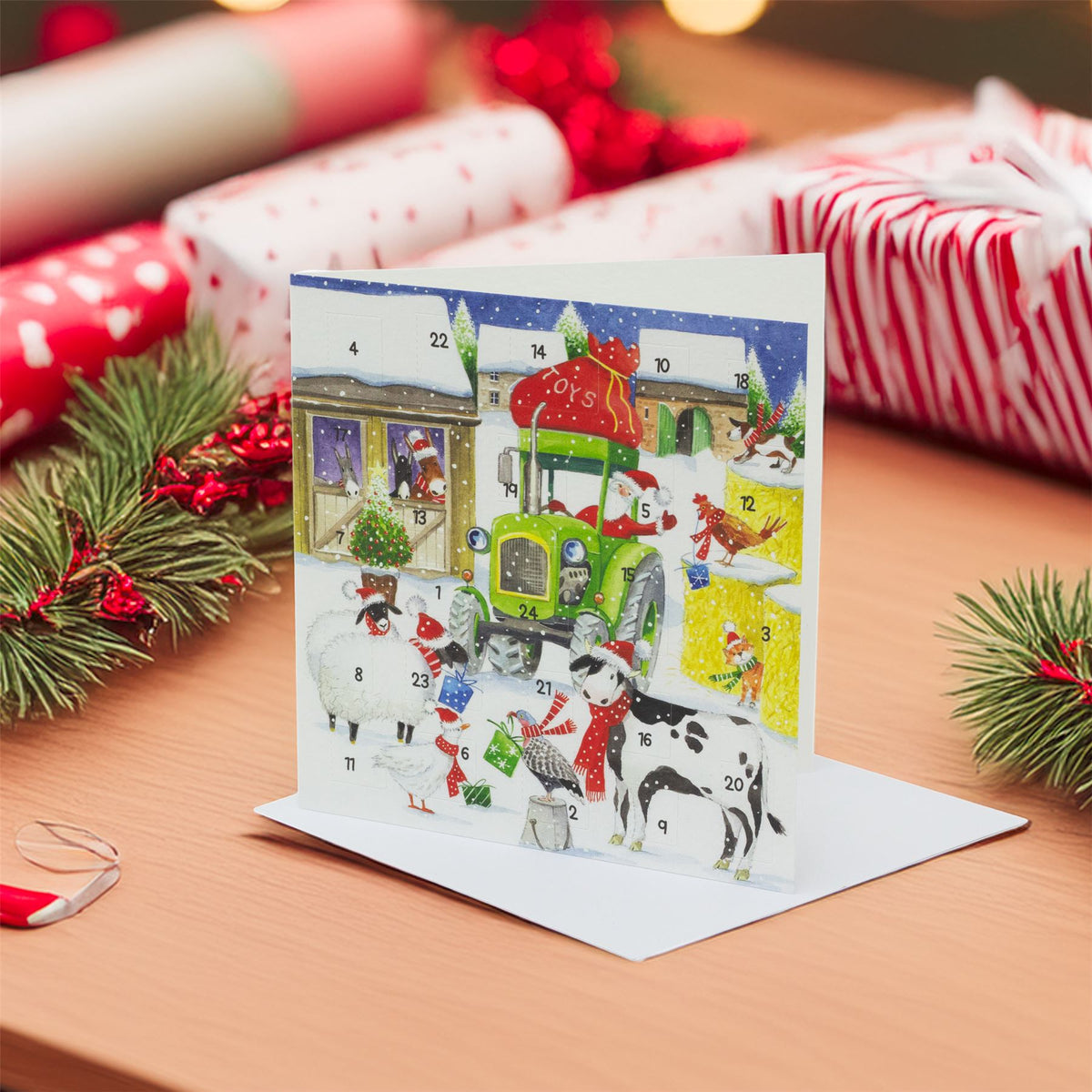 Christmas on the Farm Advent Calendar Greetings Card | Christmas Advent Calendar Advent Calendar - Tophatter Daily Deals
