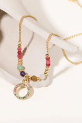 18K Gold-Plated Hoop Pendant Necklace Necklaces - Tophatter Daily Deals