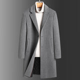Warm Classic Men's Long Wool Coat - Slim, Wool, Winter Gray 3D Changing Face Moving Picture Frame - Tophatter Daily Deals