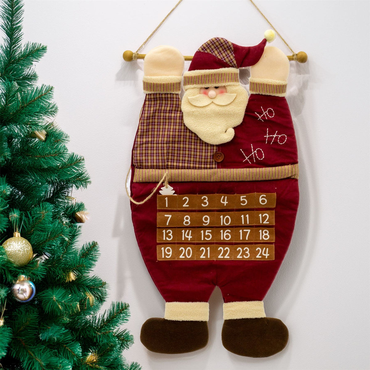 Santa Christmas Advent Calendar | Reusable 24 Pocket Advent Calendar - 70cm Advent Calendar - Tophatter Daily Deals