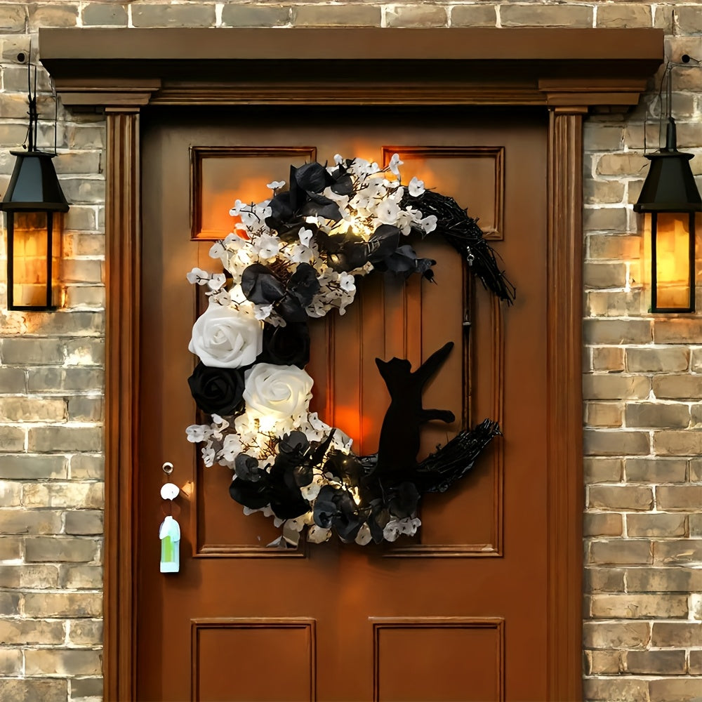 Gothic Cat Moon Wreath - Tophatter Daily Deals
