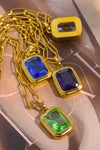 Zircon 18K Gold-Plated Geometrical Shape Pendant Necklace Necklaces - Tophatter Daily Deals