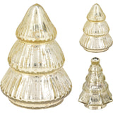 Gold Glass Christmas Tree | Freestanding Mottled Gold Tree Ornament - 13cm Ornament - Tophatter Daily Deals