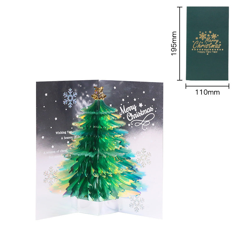 3d Christmas Greeting Card Stereo Christmas Tree Card Creative Sparkling Christmas Tree Green 0 - Tophatter Daily Deals