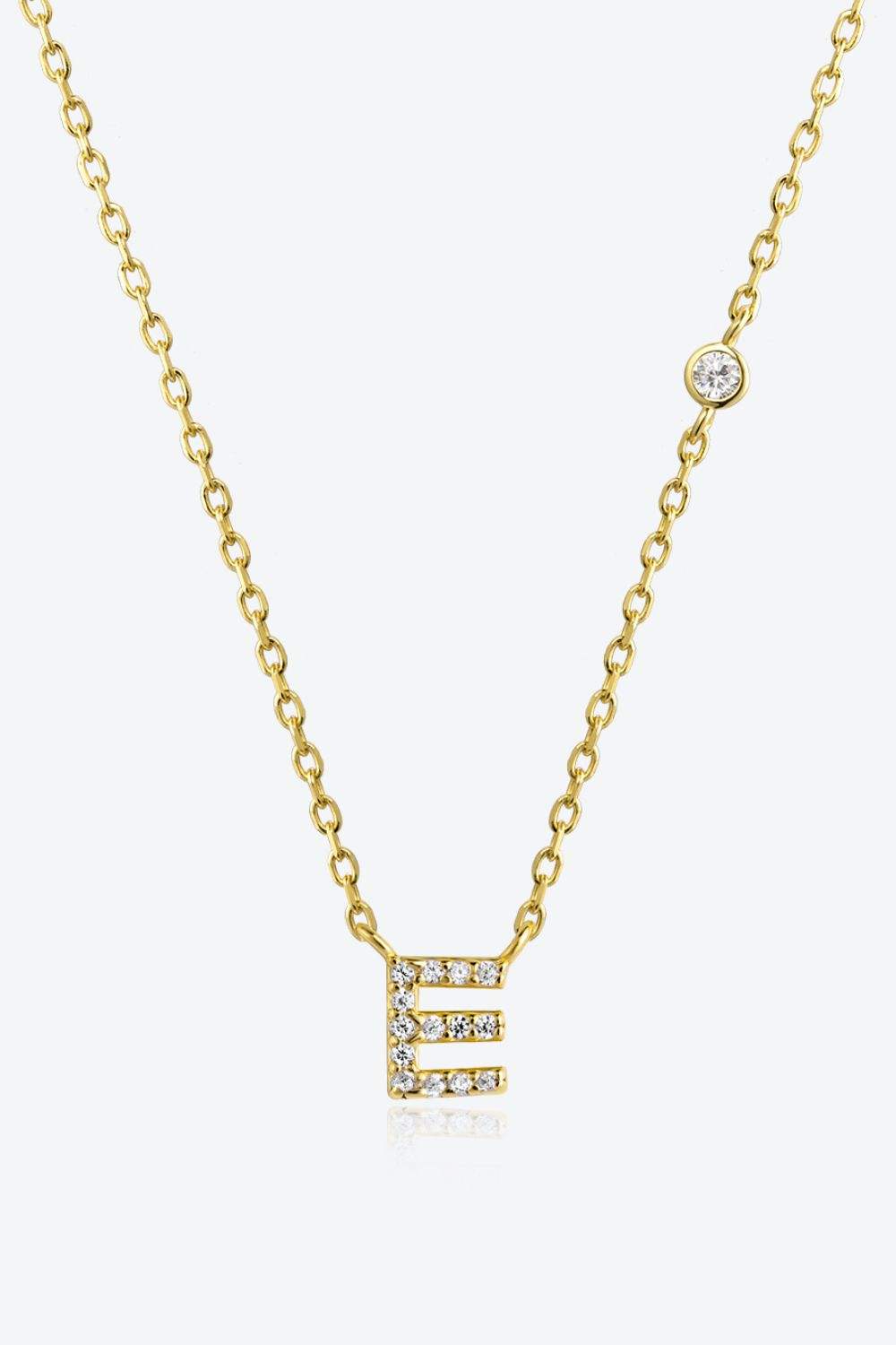 A To F Zircon 925 Sterling Silver Necklace E Gold One Size Necklaces - Tophatter Daily Deals
