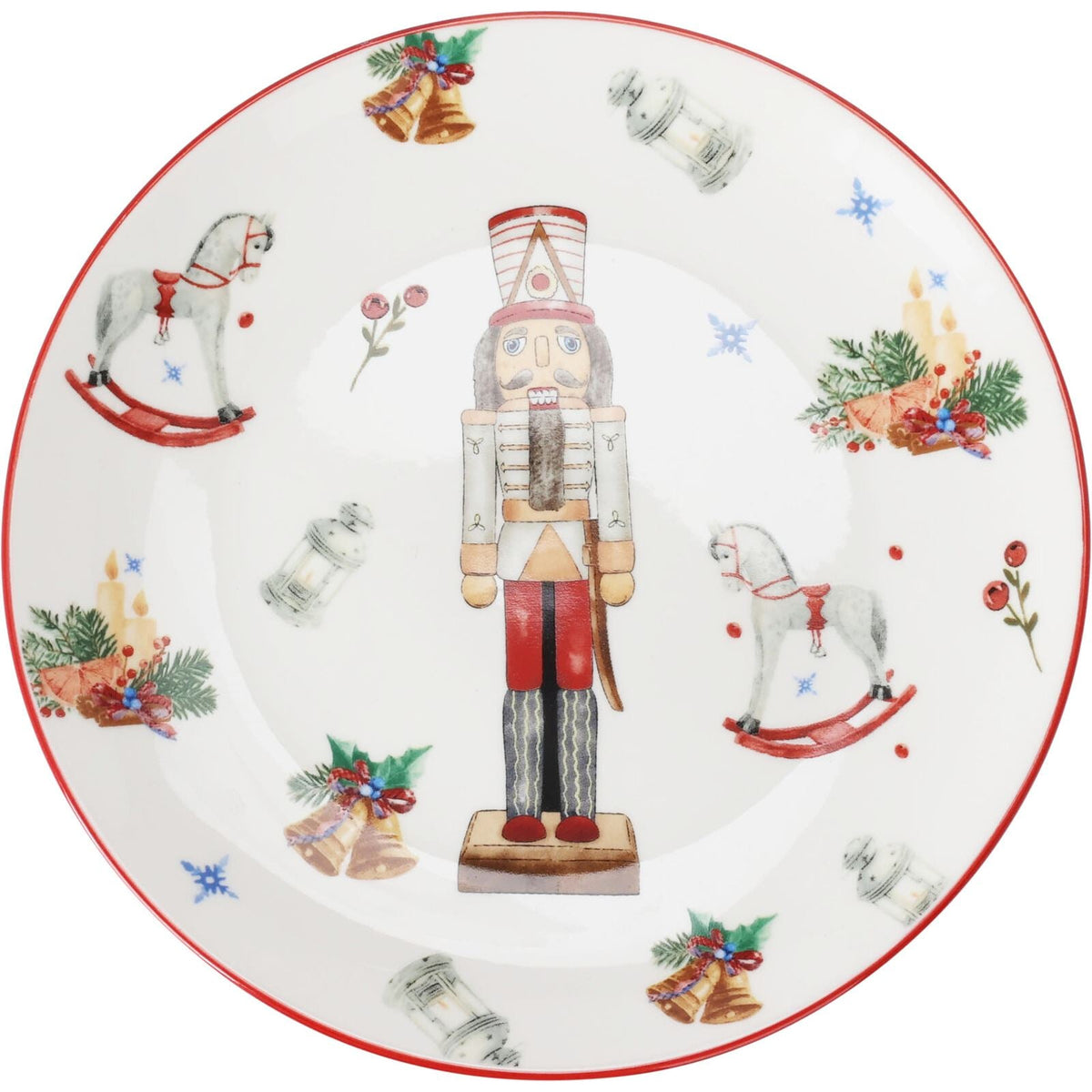 Christmas Nutcracker Side Plate | Traditional Festive Ceramic Snack Plate 19.5cm Plate - Tophatter Daily Deals