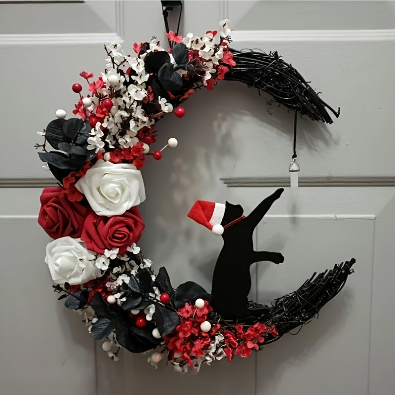 Gothic Black Cat Victorian Wreath Door Hanging Halloween - Tophatter Daily Deals