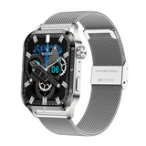 Bluetooth Call Music Playing Smart Bracelet Silver steel 0 - Tophatter Daily Deals