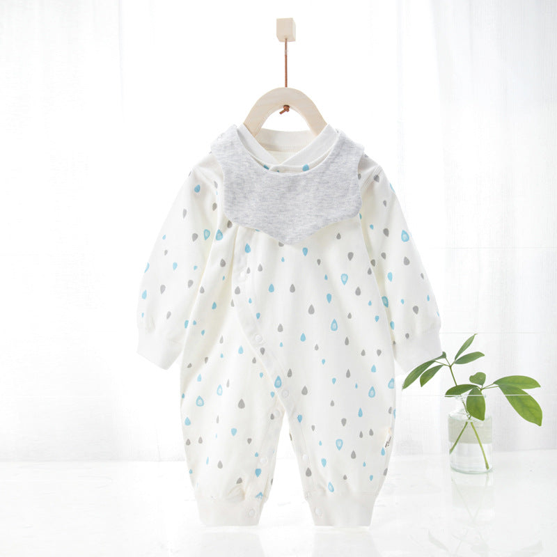 Baby's Pure Cotton Thermal Jumpsuit Happy rainy season blue 0 - Tophatter Daily Deals
