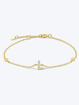 L To P Zircon 925 Sterling Silver Bracelet L-Gold One Size Bracelets - Tophatter Daily Deals
