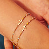 18K Gold-Plated Cross Bead Bracelet Bracelets - Tophatter Daily Deals