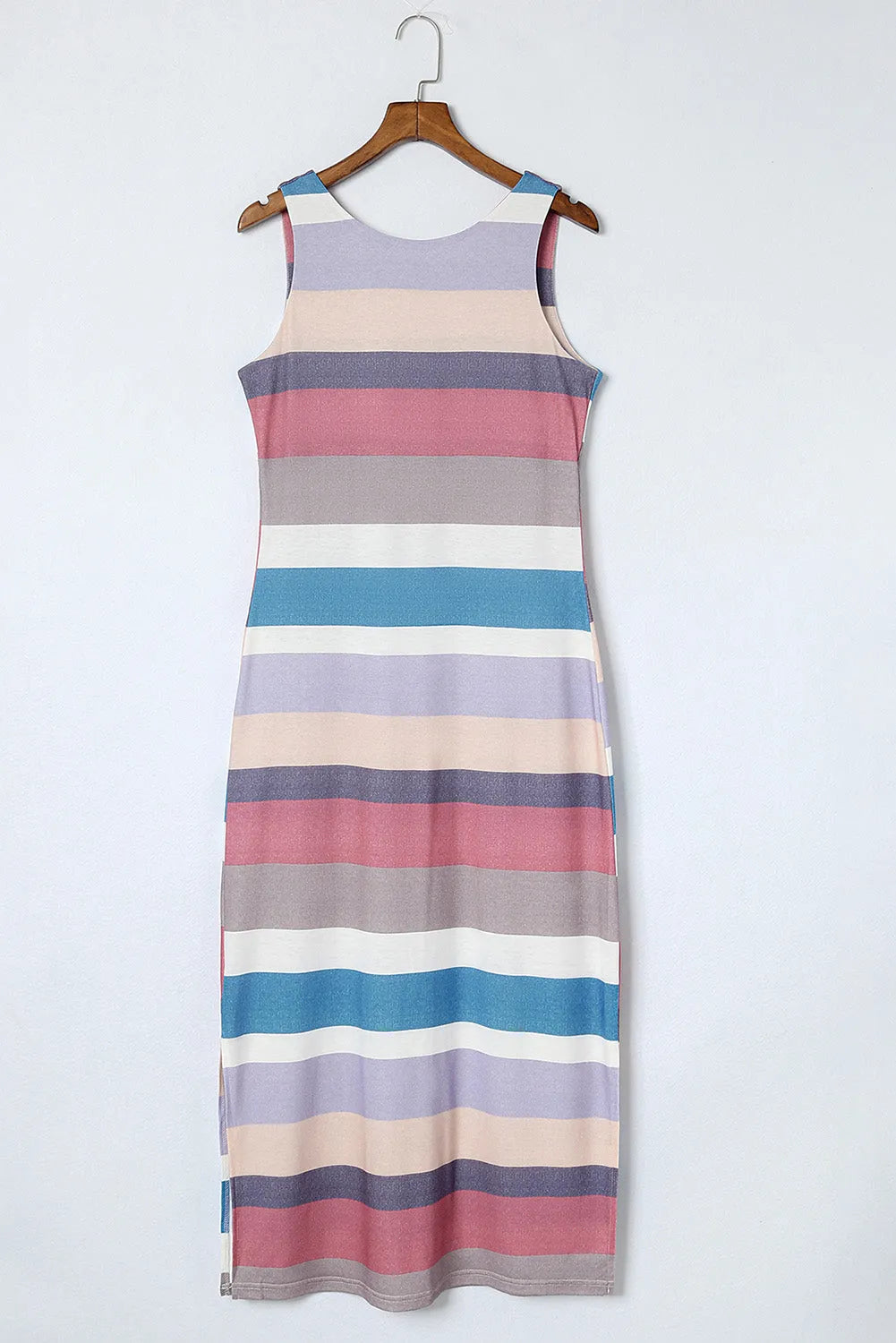 Striped Slit Sleeveless Maxi Dress Casual Dresses - Tophatter Daily Deals