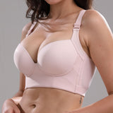 Button Full Cup Plus Size Bra Without Wire Bean Paste Powder 0 - Tophatter Daily Deals