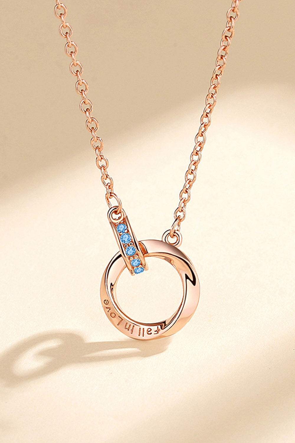 Zircon Decor 999 Sterling Silver Necklace Rose Gold Blue One Size Necklaces - Tophatter Daily Deals