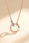 Zircon Decor 999 Sterling Silver Necklace Rose Gold Blue One Size Necklaces - Tophatter Daily Deals