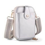 Phone Crossbody Bag with 8 Card Slots and Wide Adjustable Strap Silver Handbags & Wallets - Tophatter Daily Deals