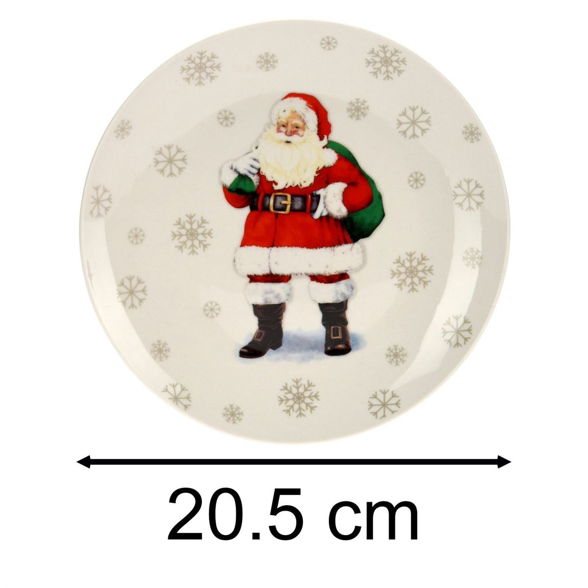 Small Santa Claus Christmas Plate | Ceramic Festive Side Plate Dish - 20cm Plate - Tophatter Daily Deals