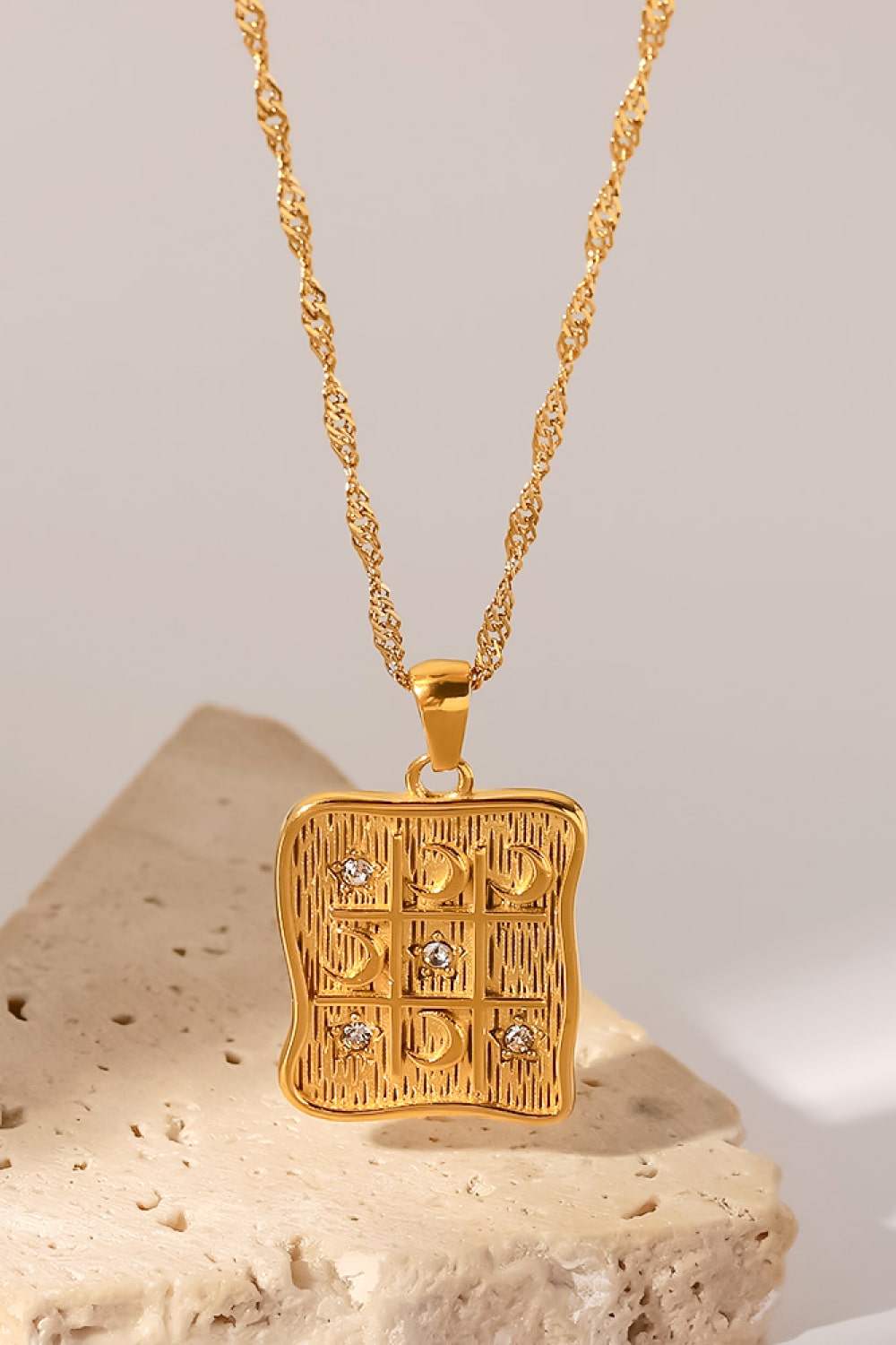 Cubic Zirconia Geometric Pendant Necklace Necklaces - Tophatter Daily Deals