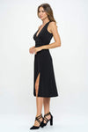 RENEE C Ruched Waist Sleeveless Slit Dress Casual Dresses - Tophatter Daily Deals