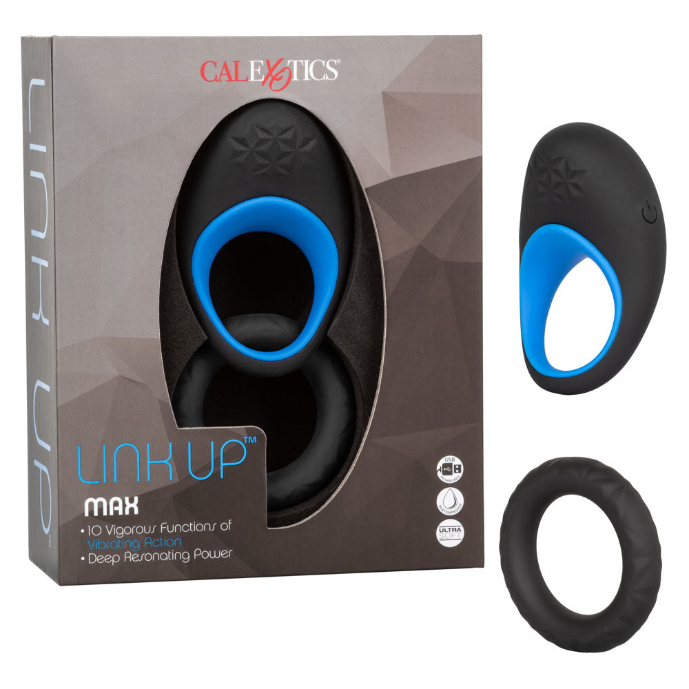 Link Up Max Dual Vibrating Ring (Black and Blue) – Ultra-Soft Silicone Support Ring > Sex Toys > Couples Toys - Tophatter Daily Deals