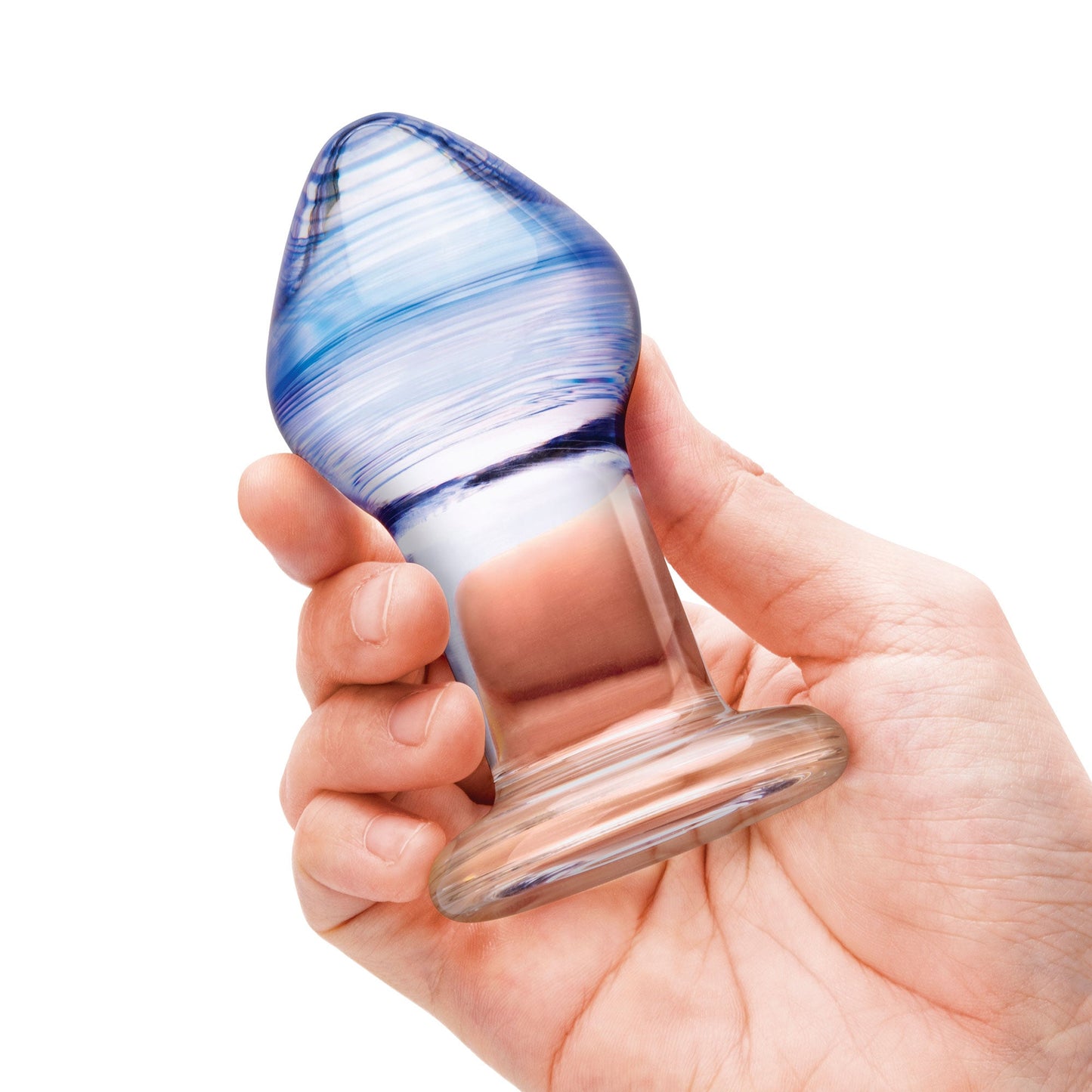 Glas Pleasure Droplets (Blue and White Swirl) – 3-Piece Glass Anal Training Kit > Glass > Toys - Tophatter Daily Deals