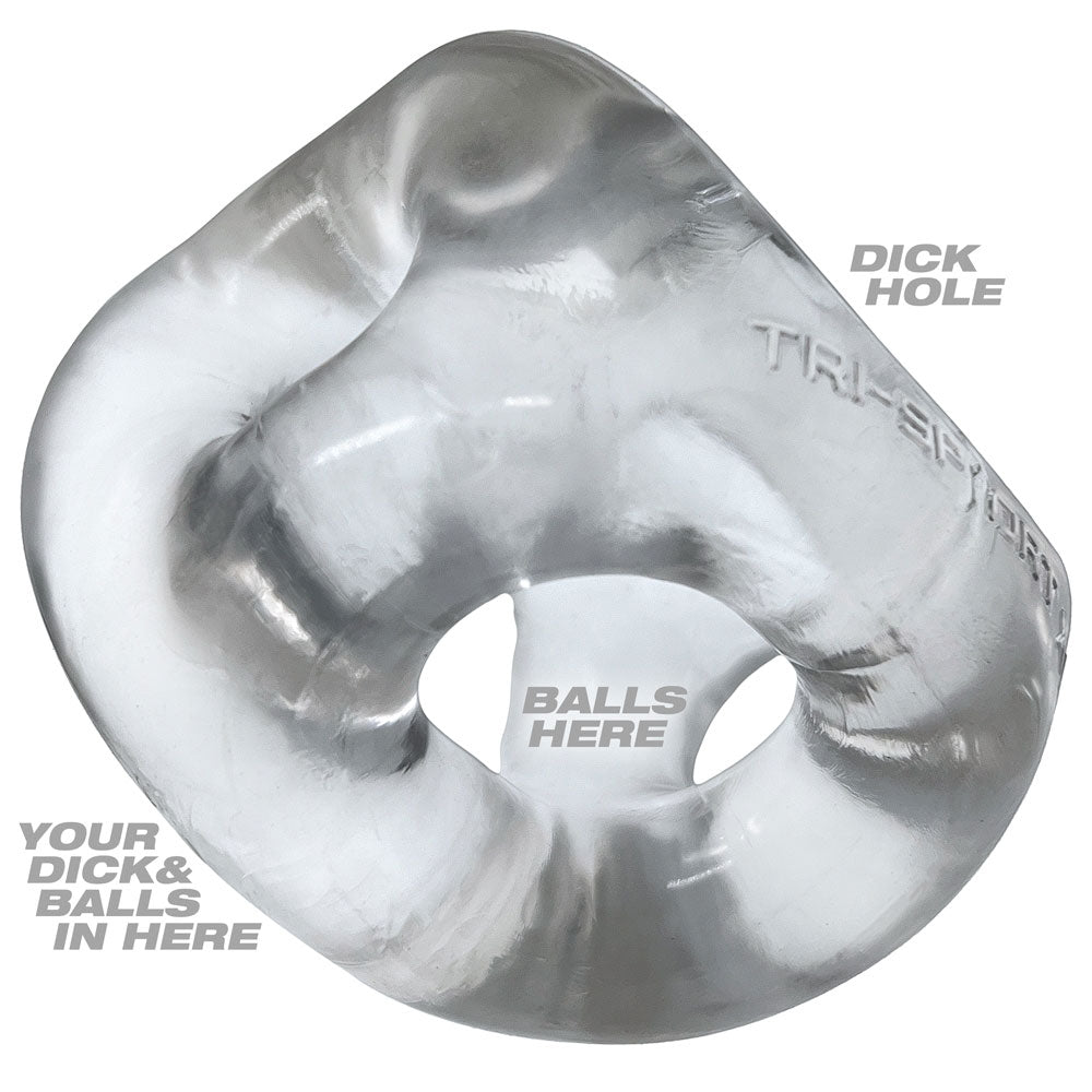OXBALLS TRI-SPORT XL Thicker 3-Ring Cocksling Clear – Enhanced Support and Bulge Enhancement > Cock Ring > Sling - Tophatter Daily Deals