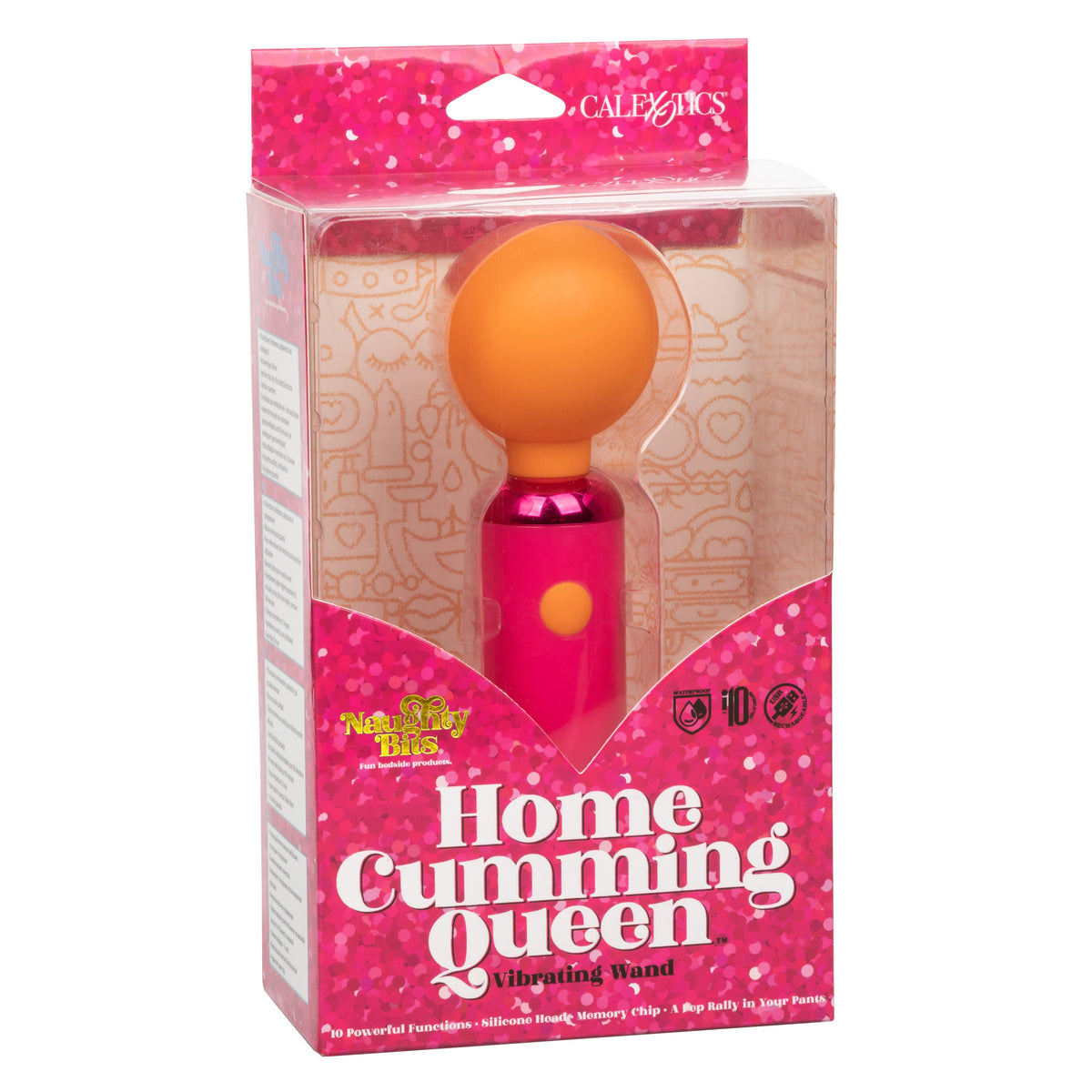 Naughty Bits Home Cumming Queen Vibrating Wand Pink and Orange Silicone Personal Massager > Sex Toys > Mini Massagers - Tophatter Daily Deals