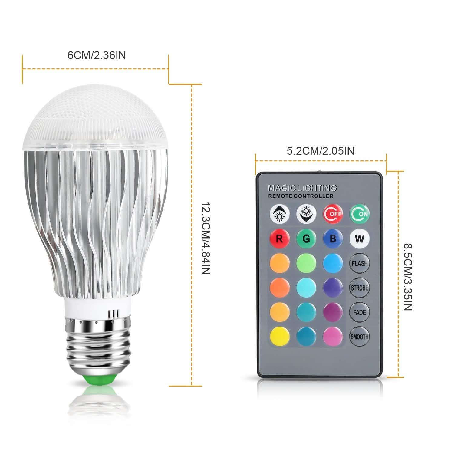 9W LED Light Bulb E27 RGB Lamp Indoor Lighting - Tophatter Daily Deals