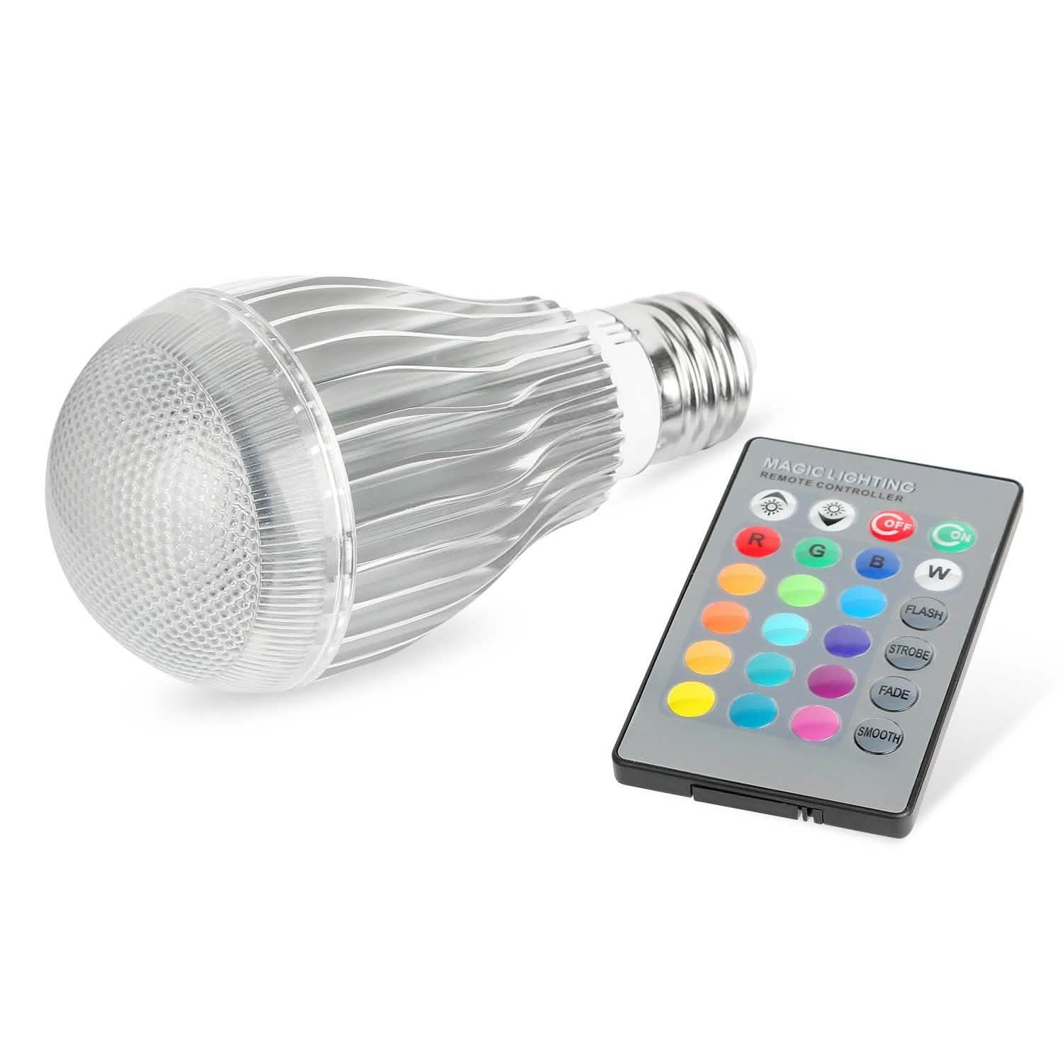 9W LED Light Bulb E27 RGB Lamp Indoor Lighting - Tophatter Daily Deals