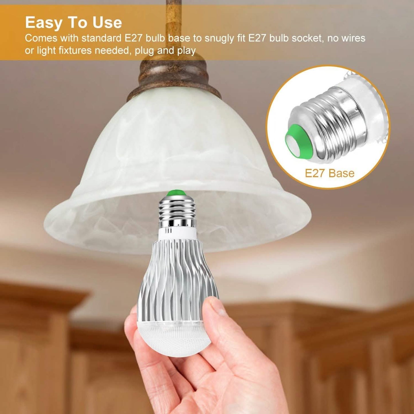 9W LED Light Bulb E27 RGB Lamp Indoor Lighting - Tophatter Daily Deals