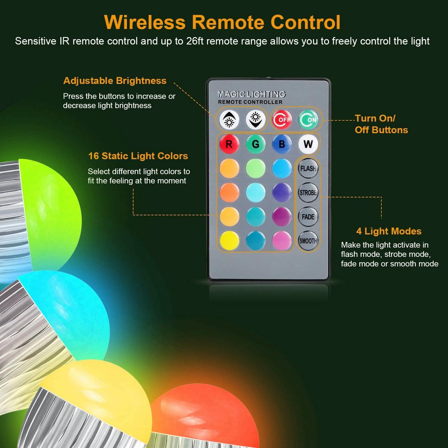 9W LED Light Bulb E27 RGB Lamp Indoor Lighting - Tophatter Daily Deals