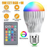 9W LED Light Bulb E27 RGB Lamp Indoor Lighting - Tophatter Daily Deals