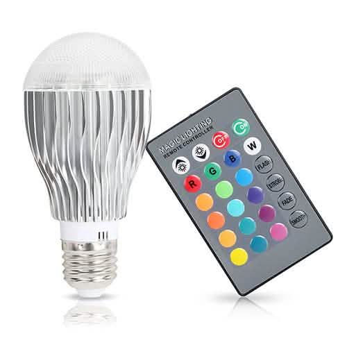9W LED Light Bulb E27 RGB Lamp Indoor Lighting - Tophatter Daily Deals