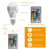 9W LED Light Bulb E27 RGB Lamp Indoor Lighting - Tophatter Daily Deals