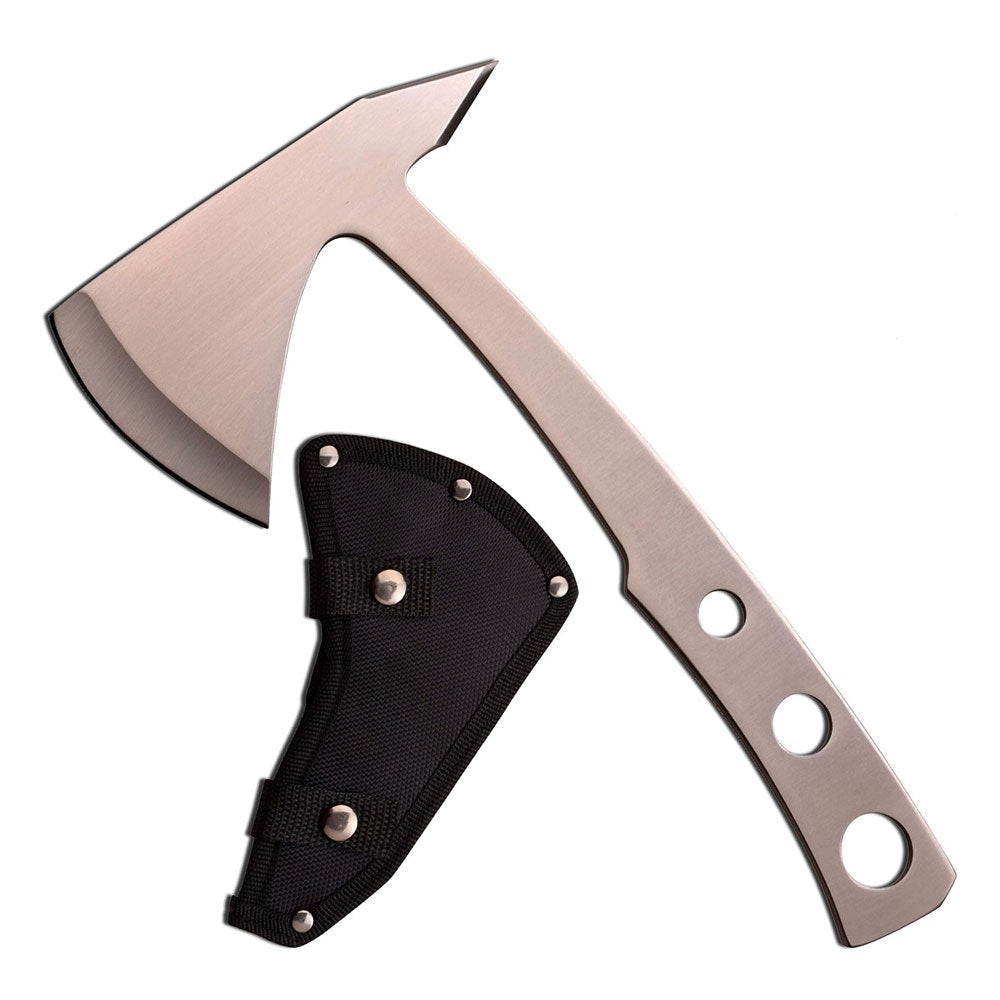 9.5" Silver Tactical Axe Tomahawk Hatchet Throwing Knife - Tophatter's Guns'N'Weapons Store Collectible Weapons - Tophatter Daily Deals