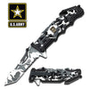U.S. Army Knife Licensed "Liberator" Snow Camo Tactical Spring Assisted Snow Camo - Licensed Knife-Assist - Tophatter Daily Deals