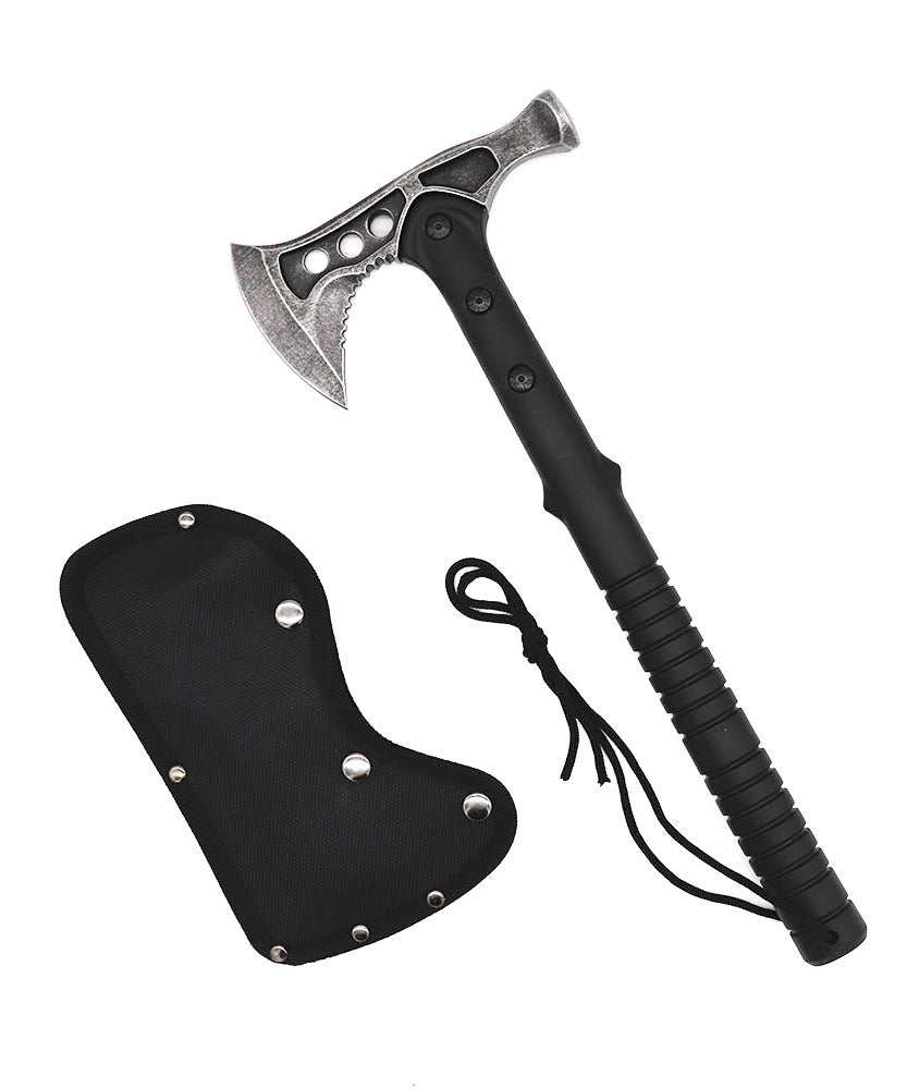Stonewash Hunting TOMAHAWK BATTLE Axe HATCHET w Sheath Outdoor Camping Knife - TOPHATTER'S ARMORY DEALS Collectible Weapons - Tophatter Daily Deals
