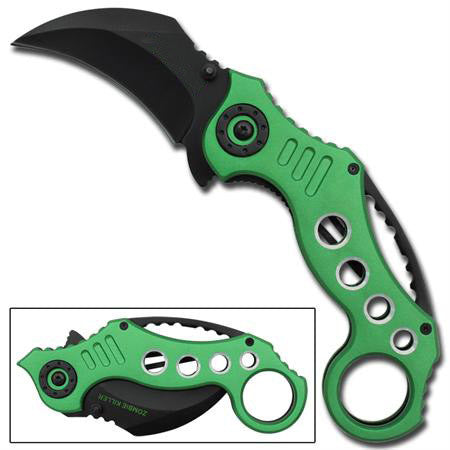 ZOMBIE KILLER Karambit Spring Assisted Knife Oversized Ring Knife-Assist - Tophatter Daily Deals