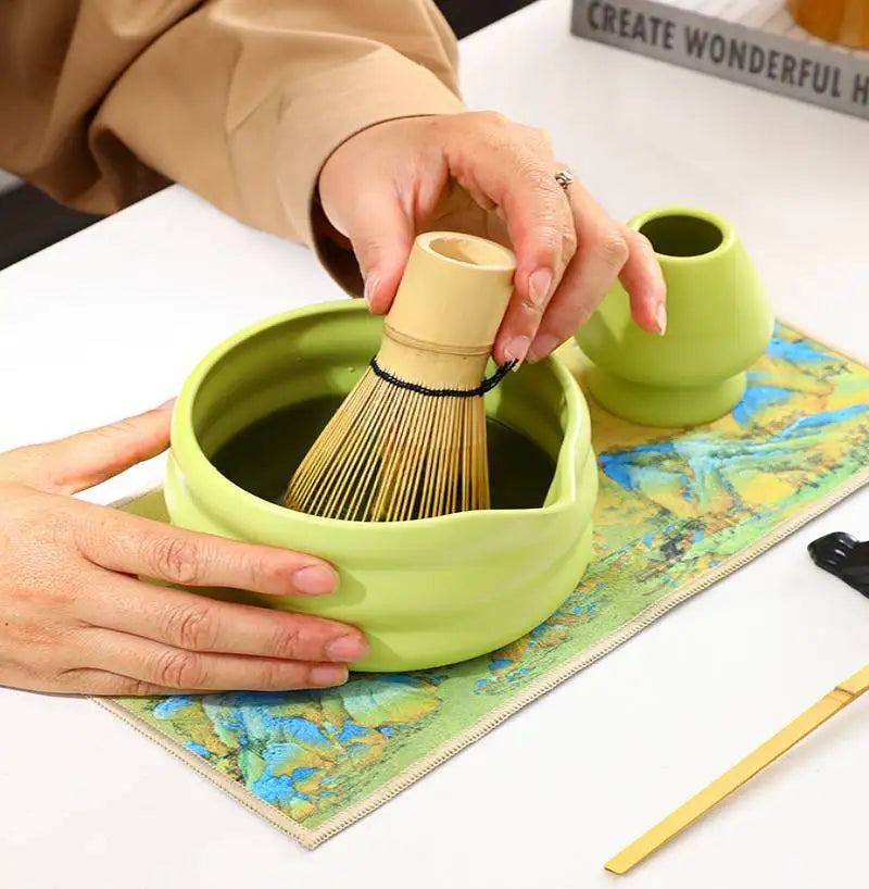 Matcha Set Ceramic Bowl With Bamboo Whisk Traditional - Tophatter Daily Deals
