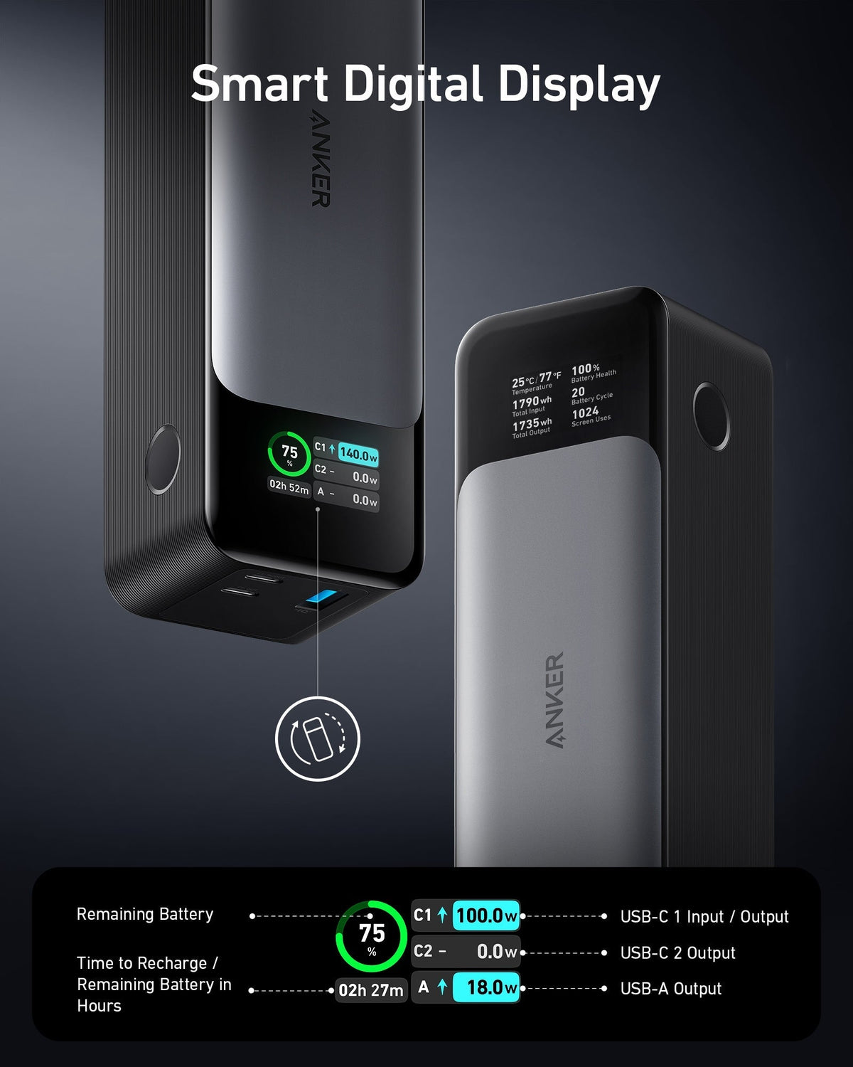 Anker 737 Power Bank (PowerCore 24K) Batteries & Power Accessories - Tophatter Daily Deals