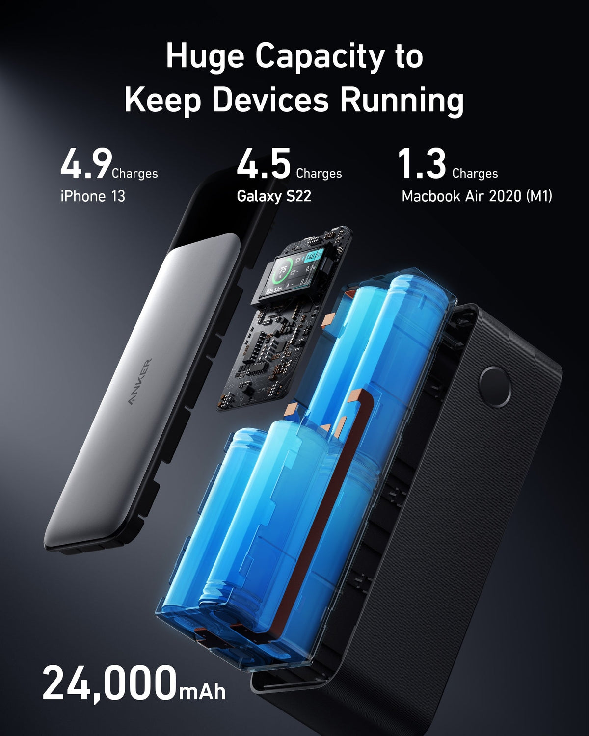 Anker 737 Power Bank (PowerCore 24K) Batteries & Power Accessories - Tophatter Daily Deals