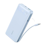Anker Power Bank (20K, 87W, Built-In USB-C Cable) Misty Blue Batteries & Power Accessories - Tophatter Daily Deals