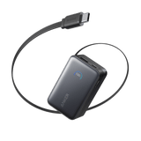 Anker Nano Power Bank (10K, 45W, Built-In Retractable USB-C Cable) Black Batteries & Power Accessories - Tophatter Daily Deals