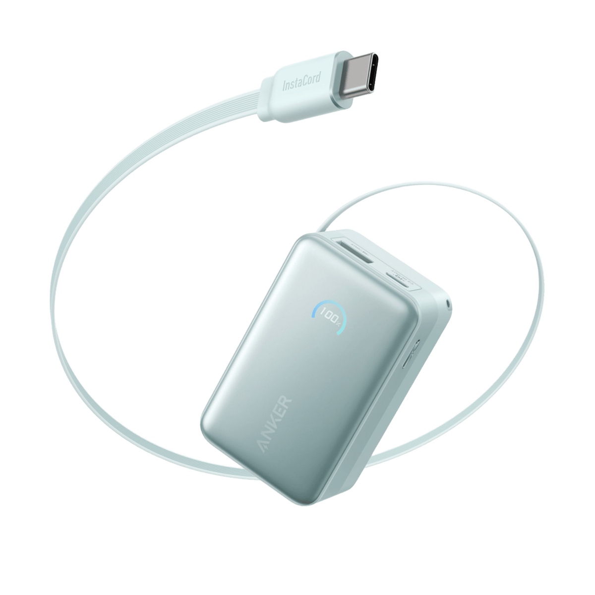 Anker Nano Power Bank (10K, 45W, Built-In Retractable USB-C Cable) Teal Oasis Batteries & Power Accessories - Tophatter Daily Deals