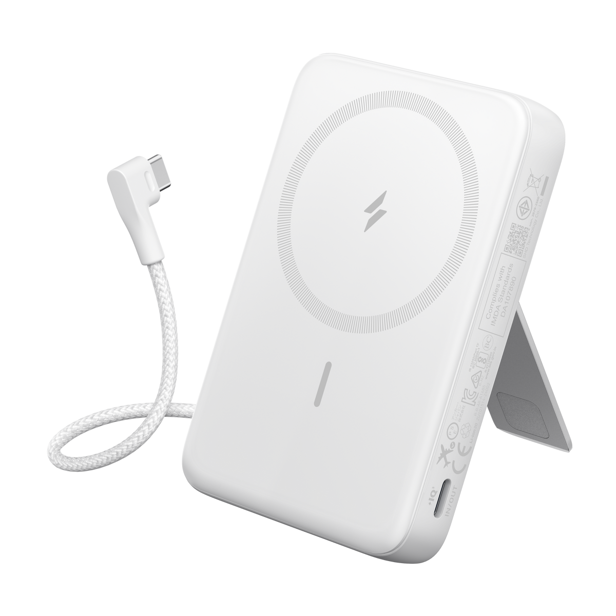 Anker Zolo Magnetic Power Bank (10K, 30W, Built-in USB-C Cable) Aurora White Batteries & Power Accessories - Tophatter Daily Deals