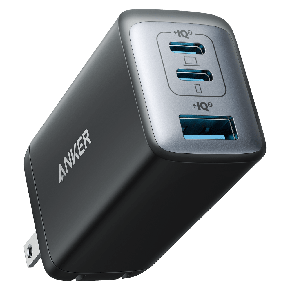 Anker PowerPort 3 3 Port Wall Charger 65W - Black Black Electronics - Tophatter Daily Deals